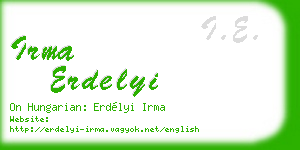 irma erdelyi business card